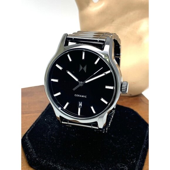 MVMT Men's Watch Quartz 28000441 Classic II Black Dial Ceramic Band 44mm - Picture 1 of 13